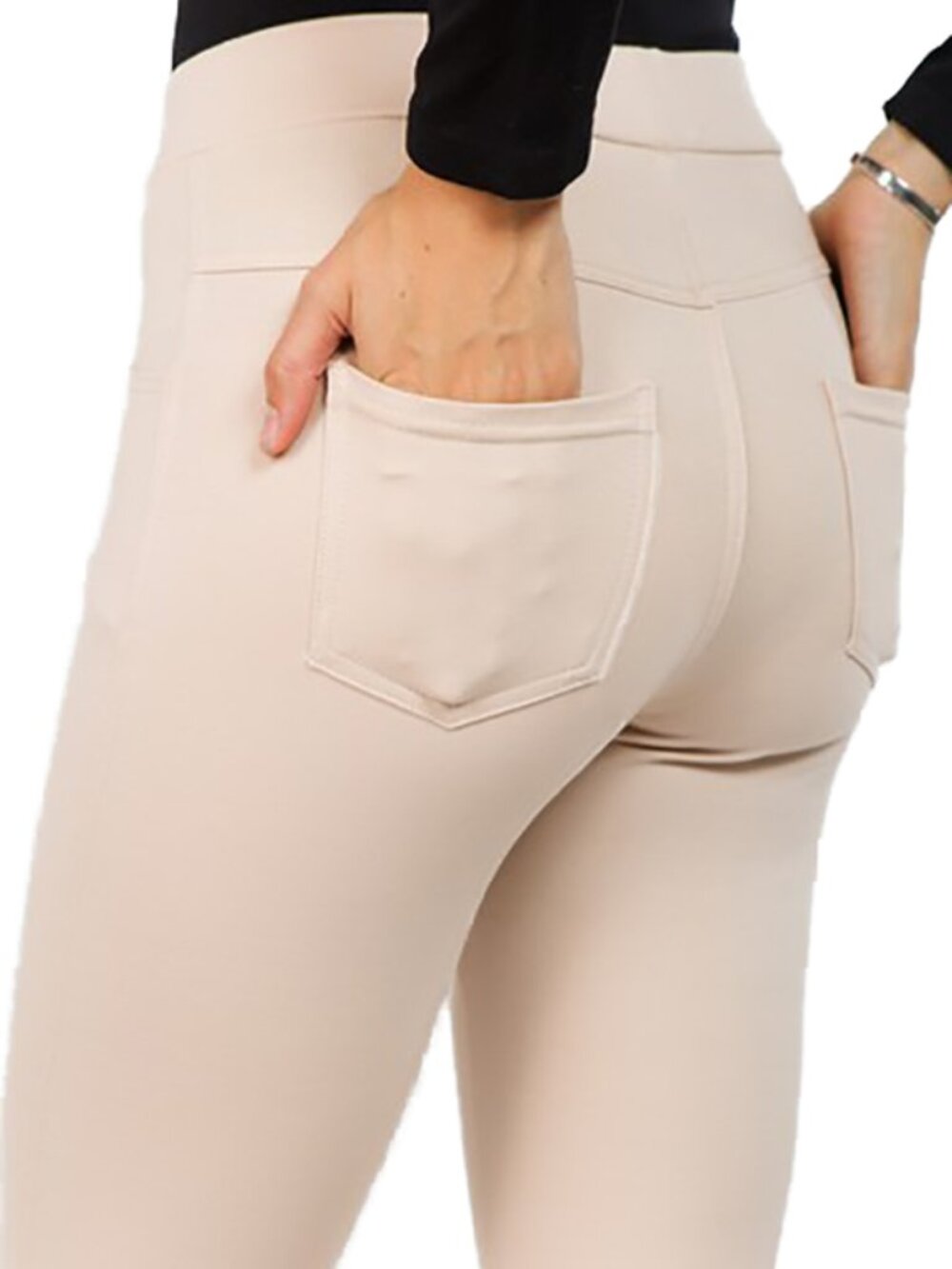 NWT Casual Ponte Knit Slim Fit Pants Pull-Up - Picture 3 of 5